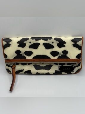 Designer L.A.M.B. Gwen Stefani Rare Snow Leopard Clutch Y2K  Punk Zipper Closer